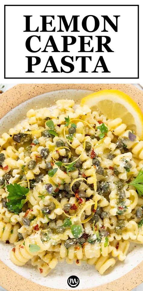 Preserved Lemon Pasta, Lemon Vegetable Pasta, Lemon Piccata Pasta, Pasta With Olives And Capers, Lemon Caper Pasta Salad, Capers Pasta Salad, Zitoni Pasta Recipes, Lemony Pasta Recipes, Pici Pasta Recipes