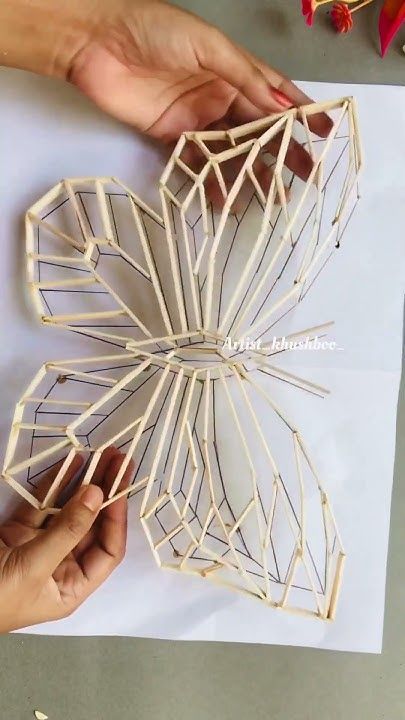 Butterfly Craft Ideas, Popsicle Stick Crafts For Adults, Popsicle Stick Art, Ice Cream Stick Craft, Ice Cream Sticks, Butterfly Craft, Shorts Diy, Diy Ice Cream, Ice Cream Stick