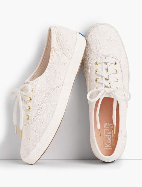 Talbots Keds Champion Sneakers - Eyelet Eyelet Fashion, Champion Sneakers, Keds Champion, Preppy Fall, Archive Fashion, Fresh Shoes, Cute Sneakers, Keds Shoes, Keds