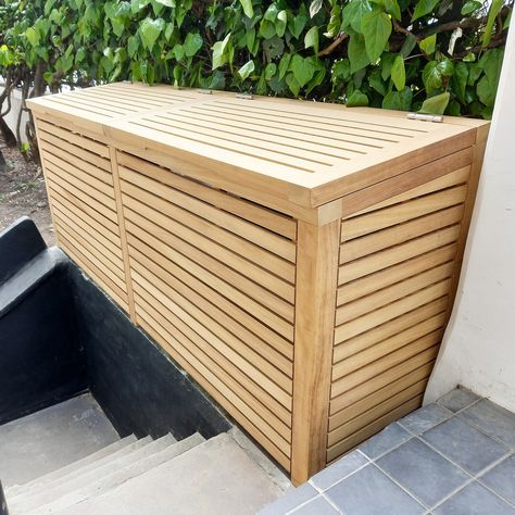 Who knew bins could look so sleek? This is a bespoke slatted Iroko bin store, made to fit a tricky space. 

Browse our selection of fixed sized bin stores on the website. Wheelie Bin Storage, Bin Storage, Bin Store Uk, Bin Store With Green Roof, Wooden Bin Store, Living Roof Bin Store, Wheelie Bin Pallet Storage, Pallet Wheelie Bin Store, Bin Store Garden