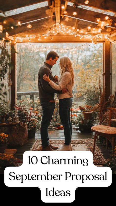 A romantic September proposal with cozy fall vibes, featuring outdoor and indoor settings perfect for creating unforgettable moments. Intimate Wedding Proposal, Unique Ways To Propose, Intimate Proposal Ideas, Fall Proposal Ideas, Intimate Proposal, Ways To Propose, Perfect Proposal, Cozy Outdoor, Wedding Proposals