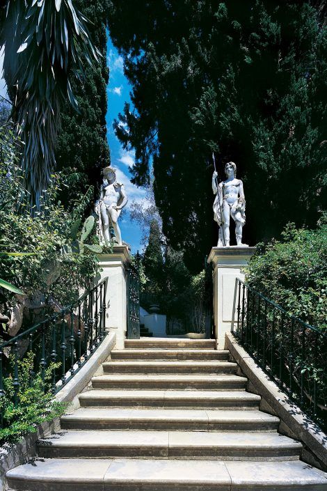 Achilleion, gardens Garden Mansion, Hip Hop Images, Classical Building, Earth Air Fire Water, Statue Garden, Corfu Greece, Air Fire, Rich Home, Italian Garden