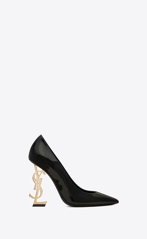 Saint Laurent Store, Black Patent Heels, Charlotte Gainsbourg, Ysl Heels, Ysl Shoes, Charlotte Casiraghi, Patent Heels, Saint Laurent Shoes, Patent Leather Pumps