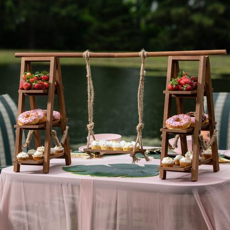 Tier Cupcake Stand, Party Serving Trays, 3 Tier Cupcake Stand, Appetizer Display, Cupcake Stand Wedding, Cupcake Tiers Stand, Wood Platter, Party Serving, Wooden Display Stand