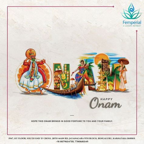 Happy Onam Onam Festival Social Media Post, Onam Instagram Post, Onam Social Media Post, Onam Creative Ads, Happy Onam Creative, Onam Poster Design, Onam Poster, Onam Greetings, Onam Wishes