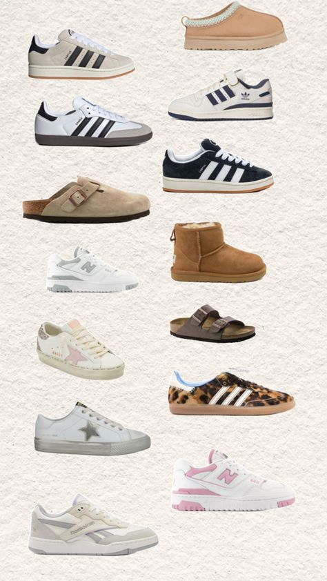 Shoe rotation, outfits, sambas, adidas, reebok, campus, Ugg, Birkenstock, new balances, golden goose Outfits Sambas, Shoe Rotation, Sambas Adidas, New Balances, Golden Goose, Cute Shoes, Birkenstock, Adidas