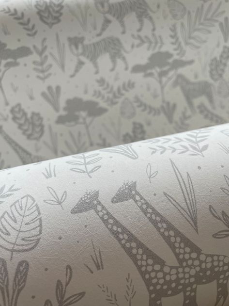 theducksinarowshop - Etsy Turkey Safari Theme Wallpaper Nursery, Grey Safari Nursery, Pink Jungle Wallpaper, Parchment Wallpaper, Children's Wallpaper, Jungle Wall Decor, Nursery Jungle, Kindergarten Wallpaper, Jungle Wall