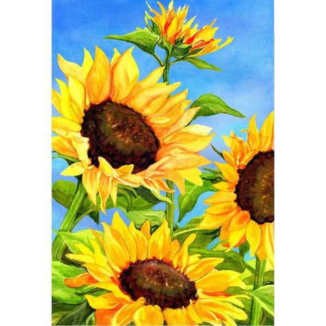 Sunflowers Garden, Deck Decor, Sunflower Drawing, Sunflower Wall Art, Sunflower Canvas, Acrylic Painting Flowers, Sunflower Wallpaper, Sunflower Art, 수채화 그림