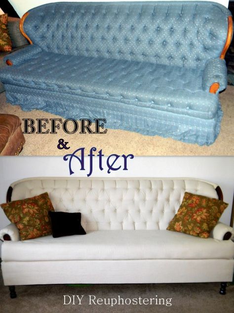 DIY couch reupholstering..this is GENIUS! I think I will try this with my couches.... Reupholster Couch, Living Tv, Diy Couch, Home Modern, Refurbished Furniture, After Photos, Redo Furniture, Refinishing Furniture, Reupholster