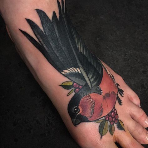 bullfinch tattoo, Charlotte Timmons Belfast Tattoo, Modern Body Art, Amsterdam Tattoo, Worlds Best Tattoos, Bullfinch, Real Tattoo, Body Mods, Inspirational Tattoos, Belfast