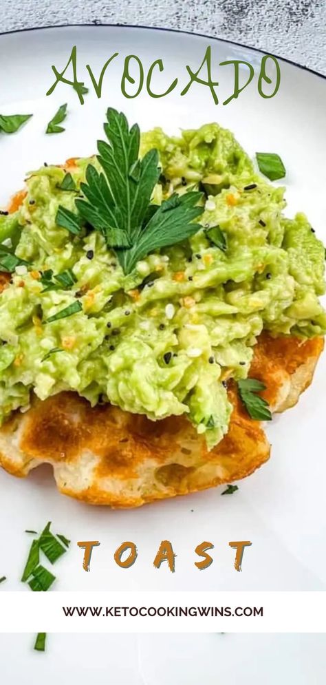 avocado toast on a chaffle Keto Breakfast Chaffles, Crispy Chaffle, Keto Avocado Toast, Breakfast Chaffles, Simple Avocado Toast, Avocado Recipes Breakfast, Waffle Maker Recipes, Easy Keto Meal Plan, Cauliflower Dishes