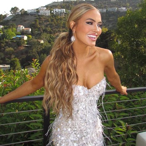 Chrishell (@chrishell.stause) • Instagram photos and videos Strapless Corset Mini Dress, Pageant Hairstyles, Chrishell Stause, Chic Wedding Gown, Sydney Fashion, Selling Sunset, Sparkle Mini Dress, Inspo Hair, Sparkly Mini Dress