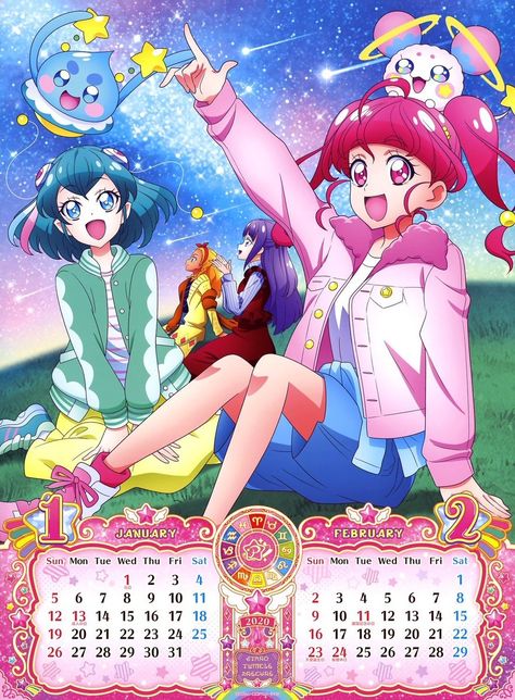 Glitter Force Characters, Star Twinkle Precure, Twinkle Precure, Virgin Killer Sweater, All Anime Characters, Calendar 2020, Glitter Force, Calendar Pages, All Anime