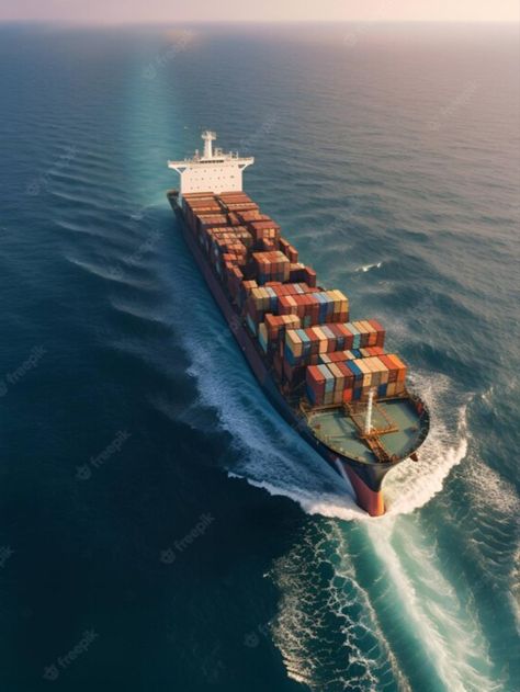 Marvel at the intricate logistics and vast scale of maritime commerce. From distant shores to bustling ports, this vessel carries the goods that connect our world. Explore the wonders of international trade and the awe-inspiring sight of a container-laden ship at sea. #ShippingIndustry #OceanicCommerce #GlobalTrade #ContainerShip #MaritimeLogistics #SeafaringAdventures #NauticalWonders #OceanExpedition #TransportationHub #TradeConnections Container Ships Photography, Floating In The Ocean, Ship At Sea, Sea Port, Cultural Centre, Dc Movies, Idea Board, A Ship, Big Project