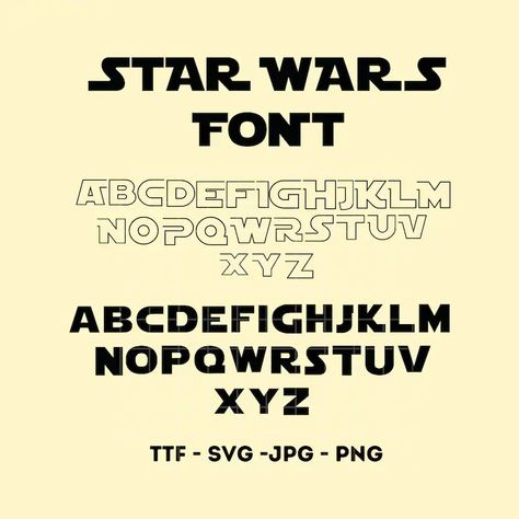 Star Wars Alphabet SVG, Star Wars Font SVG, Star Wars Letters SVG, Customize Gift Svg, Vinyl Cut File, Svg, Printable Design File - Etsy Starwars Font, Star Wars Letters, Star Wars Alphabet, Star Wars Font, Svg Star Wars, Star Wars Birthday, Vinyl Cut, Star Wars Rebels, 10th Anniversary