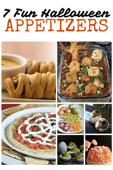 I love seeing Halloween costumes, planning games and prizes for the kids, and these fun spooky-themed appetizers and snacks! Halloween Costume Prizes, Halloween Themed Appetizers, Fun Halloween Appetizers, Halloween Party Appetizers, Camping Snacks, Delicious Appetizer Recipes, Halloween Appetizers, Creole Recipes, Party Appetizers