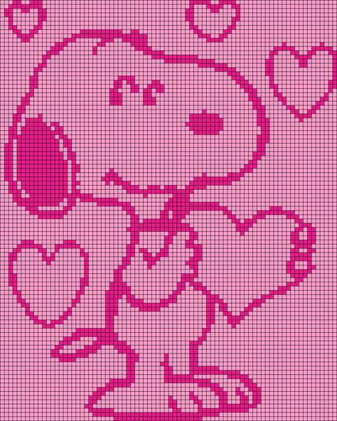 Snoopy Pixel Grid, Crochet Tapestry Pattern, Graphic Crochet, Grid Patterns, Tapestry Pattern, Graph Crochet, Crochet Humor, Pixel Crochet, Pixel Art Grid