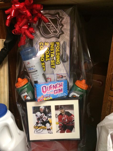 Knee hockey set, signed photos, Gatorade bottles, cool towels Raffle Basket Ideas Themed, Hockey Basket, Raffle Basket Ideas, Tricky Tray, Gatorade Bottles, Raffle Basket, Raffle Baskets, Sport Quotes Motivational, Hockey Gifts