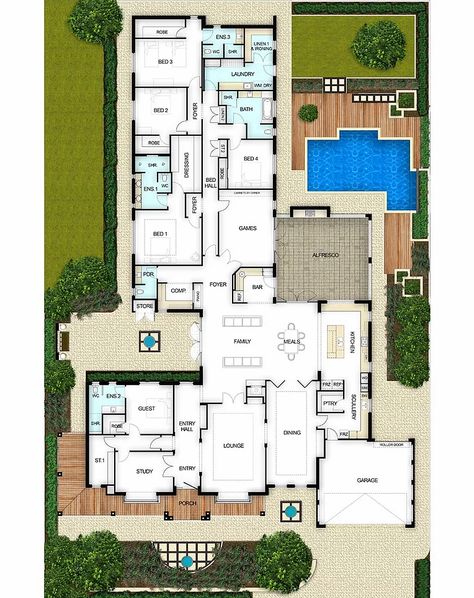 House Sketch Plan, Acreage Homes, House Frontage, Bungalow Plan, Computer Nook, Farmhouse Layout, Country Floor Plans, Luxury Floor Plans, Fantasy Dream