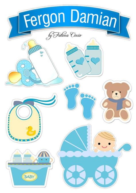 Dibujos Baby Shower, Baby Shower Unisex, Imprimibles Baby Shower, Baby Boy Cake Topper, Baby Shower Pictures, Baby Boy Themes, Boy Baby Shower Ideas, Baby Shower Clipart, Baby Boy Scrapbook