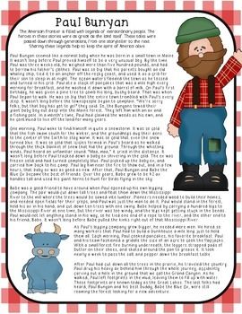 Tall Tale, Paul Bunyan, Room Mom, Center Activities, Teaching Ela, Tall Tales, Character Traits, Animal Book, Reading Comprehension Passages