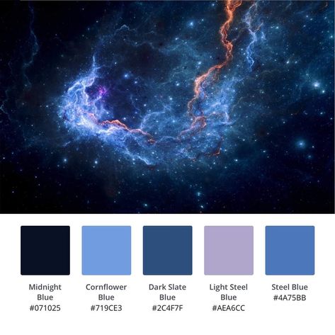 Galactic Color Palette, Celestial Color Palette, Galaxy Color Palette, Nails Branding, Violet Palette, Peace Color, Blue Color Combinations, Galaxy Colors, Color Design Inspiration