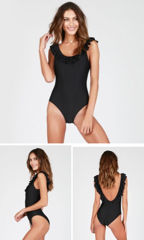 Love this cute suit! | women's ruffle one piece swimsuit | Target | black | ruffles | women's swimsuits | bathing suits | spring break | vacation | #ad | #target | #black | #ruffle | #swimwear | #bathingsuit | #onepiece | #summer | #springbreak | #beach Ruffle Swimwear, Fashion For Summer, Spring Break Vacation, Target Swimsuits, Spring Break Vacations, Summer Bathing Suits, Black Ruffle, Spring Break, Style Me Pretty