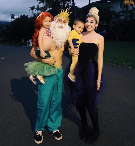 King triton, flounder, the little mermaid, ursula, under the sea The Little Mermaid Ursula, King Triton, Halloween Family, Family Inspiration, Favorite Youtubers, Little Mermaid, Under The Sea, The Little Mermaid, Youtubers