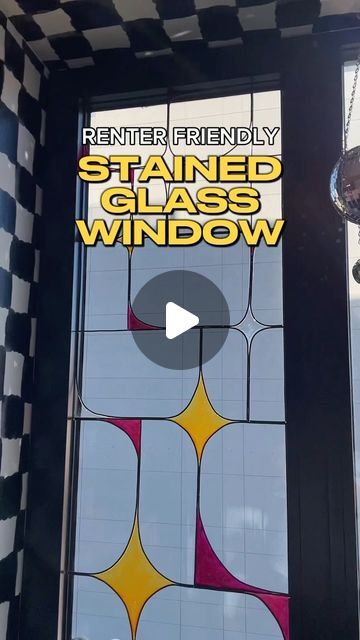 Stained Glass At Home, Temporary Stained Glass Window Diy, Renter Friendly Stained Glass Window, Diy Faux Stained Glass Window, Faux Stained Glass Diy, Diy Stained Glass Window, Maximalist Interior, Faux Window, Window Color