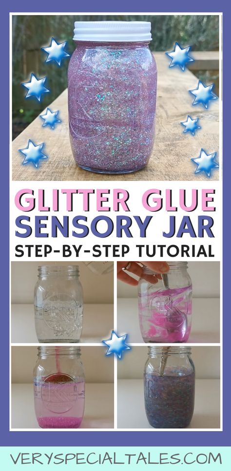 Sensory Bottles Diy, Glitter Calming Jar, Relaxing Crafts, Calming Jars, Diy Sensory Bottles, Glitter Jars Diy, Sensory Jars, Glitter Sensory Bottles, Calming Bottle