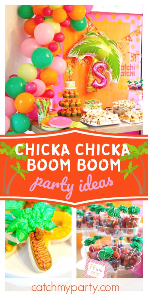 Check out this fun Chicka Chicka Boom Boom birthday party! The cookies are so cool! See more party ideas and share yours at CatchMyParty.com  #catchmyparty #partyideas #chickachicakboomboom  #chickachicakboomboomparty Chicka Chicka Boom Boom 1st Birthday Party, Chicka Chicka Boom Boom Decorations, Chicka Chicka Boom Boom Party Decorations, Chicka Chicka Boom Boom First Birthday, Chica Chica Boom Boom Birthday Party, Chicks Chicka Boom Boom Birthday, Alphabet Birthday Party Theme, Chicka Chicka Boom Boom Cake, Abc Birthday Party Ideas