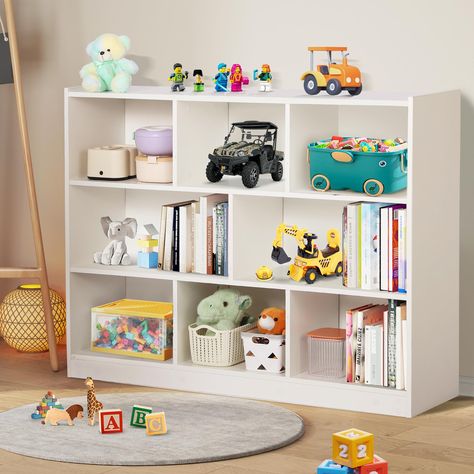 PRICES MAY VARY. Ample Storage Space: The Grepatio kids bookshelf and toy storage organizer features a 3-tier cabinet with 8-section compartments, providing your kids with plenty of storage space for their toys, books, snacks, and more. Keep their room well-organized with this versatile storage solution. Versatile Design: This toy shelf organizer is designed to fit seamlessly into any daycare, playroom, living room, bedroom, kindergarten, and more. Its simple lines and practical design add extra Daycare Shelves, Bookshelf And Toy Storage, Daycare Playroom, Toy Cabinet, Toy Shelf, Toy Storage Organizer, Kids Bookshelf, Open Cube, Playroom Classroom