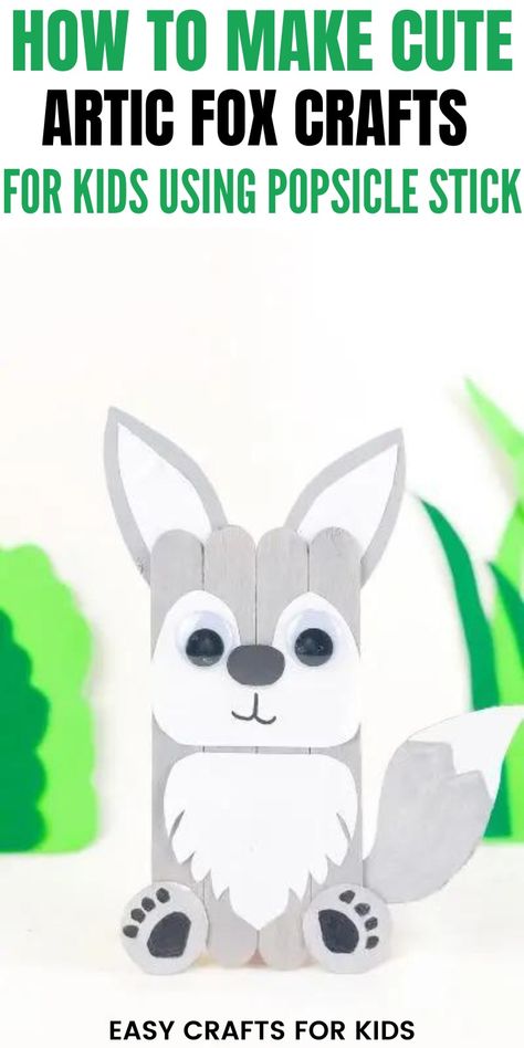 If you're looking for cute and easy crafts for kids using recycled products, you'll absolutely love to recreate this Artic fox craft for kids using popsicle stick. My kids had great time creating this artic fox using popsicle sticks. Fox Crafts For Kids, Elementary School Craft, Fox Craft, Fox Diy, Recycled Products, Paper Fox, Fox Crafts, Popsicle Stick Crafts, Popsicle Stick