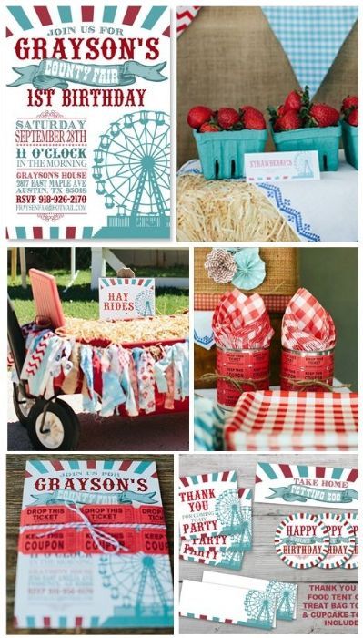 Click here for County Fair Birthday Party and County Fair Birthday Party Decorations for a Carnival Birthday Party Theme. Carnival Birthday Party Ideas and Party Decorations with Carnival Birthday Party Invitations. County Fair Birthday Invitations for a Country Fair Birthday Party. State Fair Birthday Party Theme ideas for a State Fair 1st Birthday Party for a Modern State Fair Birthday Party. Fair Party Ideas, County Fair Decorations, Fair Themed Party, Vintage County Fair, County Fair Party, Fair Decorations, Fair Birthday Party, County Fair Theme, County Fair Birthday