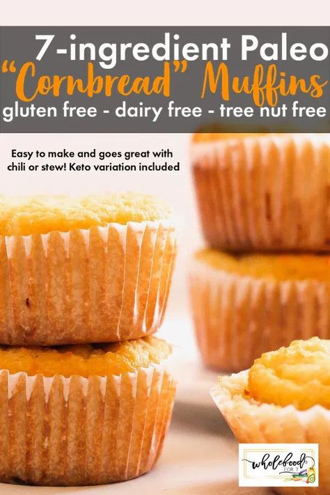 Paleo "Cornbread" Muffins - gluten-free, dairy-free, tree nut-free, and EASY! Paleo Cornbread Muffins, Paleo Cornbread, Gluten Free Dairy Free Muffins, Blueberry Lemon Scones, Paleo Muffins, Aip Paleo Recipes, Lemon Scones, Paleo Bread, Cornbread Muffins