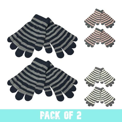 🏷️Multibuy Savings Save 10% When You Buy 2 or More One size (Stretchable and one size fits most). Ideal for kids from age 3 – 7 years. Durable and soft feel stretchy and comfortable gloves for kids. 2 pack Kids gloves available in various colours various stripe multi colour options with main colour in black, grey, royal blue and pink. Gloves for kids are perfect for keeping kids hands warm in cold winter days with these kids knitted gloves. Girls & boys gloves have many beautiful styles and colours to choose from. Keep kids hands warm and cosy in winter with these magic toddler gloves. We call these gloves kids magic gloves because one size fits most children. Boys & girls gloves are soft, thermal, warm and comfortable to wear everyday, sports, travel or winter outdoor activities. Suitabl