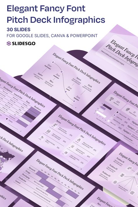 Elegant Fancy Font Pitch Deck Infographics I Google Slides, Canva & PowerPoint Presentation Template Pink Infographic, Canva Powerpoint, School Minimalist, Infographics Template, Fancy Font, Infographic Presentation, Presentation Maker, Teacher Toolkit, Powerpoint Tutorial