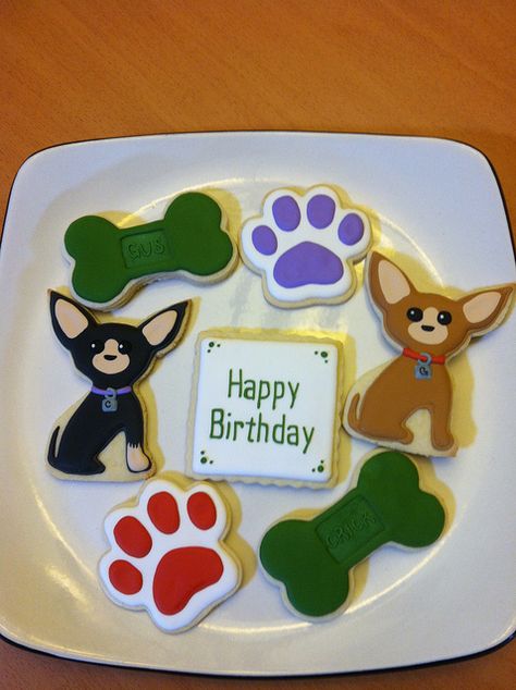 Dog Birthday Cookies, Birthday Cake Protein Bars, Dog Themed Birthday, Brownie Recipes Healthy, Birthday Cake With Photo, Banana Cupcakes, Choc Chip Cookies, Animal Cookies, Iced Cookies