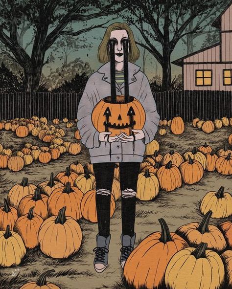 Ally Burke on Instagram: "don’t go in the pumpkin patch prints are almost gone, there are just three 11x14 left. i will restock these one day but not before this halloween." Cup Of Stars, Creepy Kids, Kids Singing, Horror Vintage, Celtic Culture, Green Photo, Vintage Halloween, Everyone Else, Pumpkin Patch