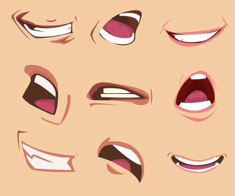 Cartoon Mouth Expressions, Mouth Expressions, Lip Tutorial Drawing, Mouth Cartoon, Mouth Animation, Cartoon Mouth, Anime Mouth Drawing, Cartoon Mouths, Anime Mouths