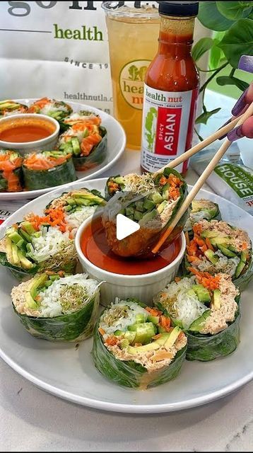 Health Nut on Instagram: "Feeling hot, hot, hot?! 🌶️ Try our tuna & avocado spring rolls with spicy Asian dressing – so good, even your taste buds will need a fan! 🔥🥑🍣 #SpringRolls #Tuna #Avocado #HealthNut #HealthNutLA" Tuna Avocado Spring Rolls, Tuna Spring Rolls, Avocado Spring Rolls, Kid Dinners, 21 Day Fix Vegetarian, Rice Paper Recipes, Asian Dressing, Healthy Tuna, Tuna Avocado