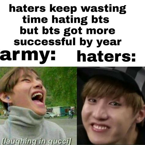 Bts Haters Roasted Meme, Bts Haters Roasted, Bts Funny Memes, Bts Haters, Easy Korean Words, Smile Pictures, Sticker Aesthetic, Army Jokes, New Template