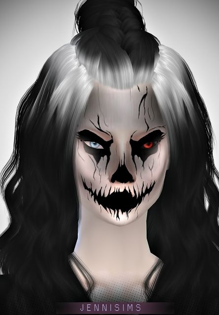 Sims 4 CC's - The Best: Makeup Halloween EyeShadow by JenniSims Sims 4 Cc Skull Makeup, Corpse Makeup, Cc Face, Skull Face Tattoo, Halloween Eyeshadow, Sims 4 Tattoos, Horror Makeup, Monster Face, The Best Makeup