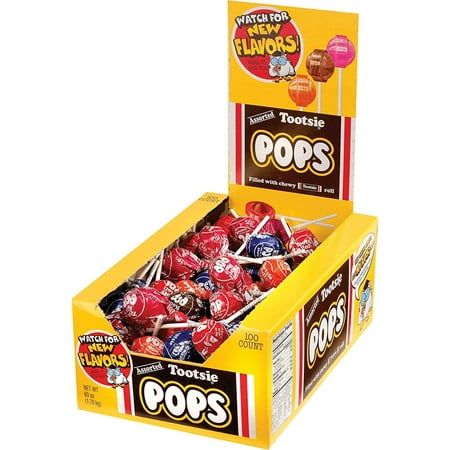 tootsie roll pops: 100 ct Size: 60 oz.  Color: Multicolor. Tootsie Pops, Tootsie Roll Pops, Tootsie Pop, Strawberry Powder, Display Counter, Candy Display, Tootsie Roll, Custom Candy, Sour Candy