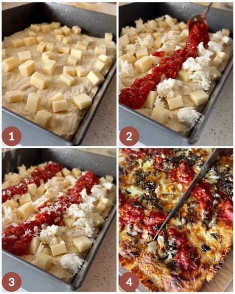 Detroit Style Pizza Recipe — salt n sprinkles Easy Detroit Style Pizza Recipe, Detroit Deep Dish Pizza Recipe, Detroit Deep Dish Pizza, Detroit Pizza Recipe, Deep Dish Pizza Dough Recipe, Detroit Style Pizza Recipe, Deep Dish Pizza Dough, Detroit Style Pizza, Detroit Pizza