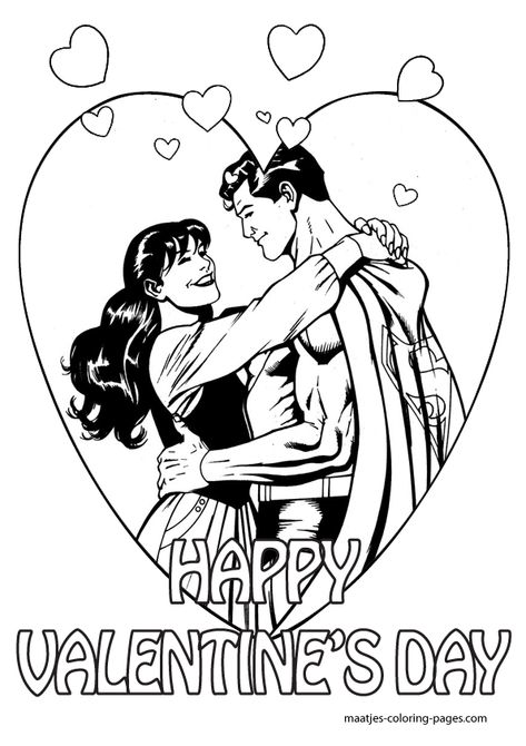 valentine coloring pages | Superman and Lois Laine Valentines Day coloring pages for kids Valentines Day Coloring Pages, Spiderman Coloring Pages, Valentine Coloring Sheets, Superman Coloring Pages, Superhero Valentines, Printable Valentines Coloring Pages, Shape Coloring Pages, Spiderman Coloring, Valentines Day Coloring Page