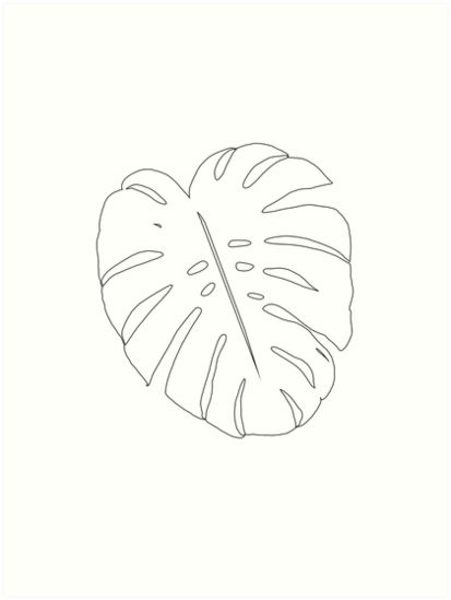 "Minimal Monstera Leaf Line Art #1 #minimal #decor #art " Art Print by anitabellajantz | Redbubble Delicious Monster Leaf Drawing, Leaf Line Art, Monster Tattoo, Aesthetic Light, Background Ideas, Leaf Drawing, Minimal Decor, Wallpaper Space, Monstera Leaf