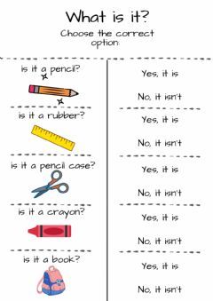 What's it? Language: English Grade/level: 1º-2º School subject: English as a Second Language (ESL) Main content: Classroom objects Other contents: is it a....? Yes, it is/ No, it isn't Yes It Is No It Isn't Worksheet, Classroom Objects, English Grammar For Kids, Describing Words, Grammar For Kids, Esl Classroom, Lip Care Routine, English Worksheets For Kids, 1st Grade Worksheets