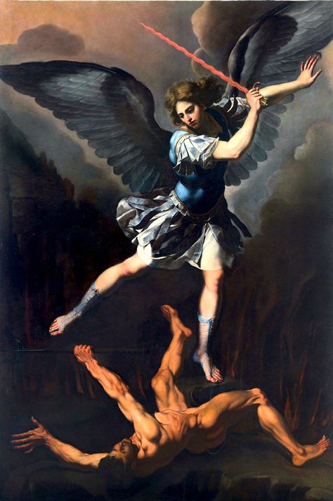 Francesco Cozza 1650 Saint Michael Painting, Istoria Artei, Rennaissance Art, Baroque Art, San Michele, Saint Michael, Biblical Art, Archangel Michael, Classic Paintings