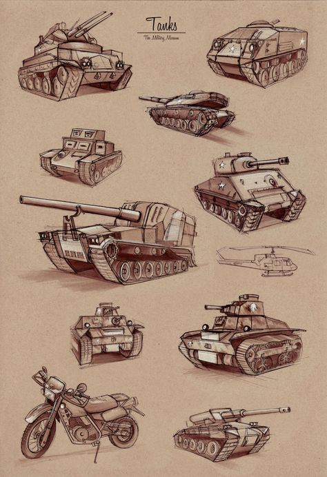 Peter Han Art, Tank Reference, Patrick Ballesteros, Peter Han, Tank Drawing, Army Drawing, Back Drawing, Tank Art, Human Body Drawing